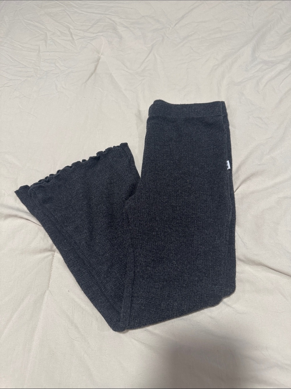 🖤Little Sleepies Heather Black Waffle Flare Pants🖤